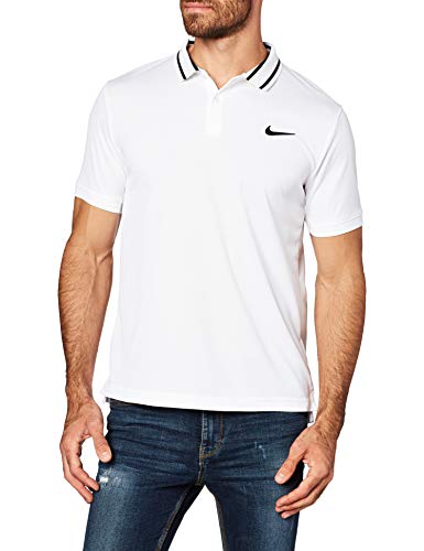 NIKE M Nkct Dry Polo Pique Shirt, Hombre, White/Black/Black, XL