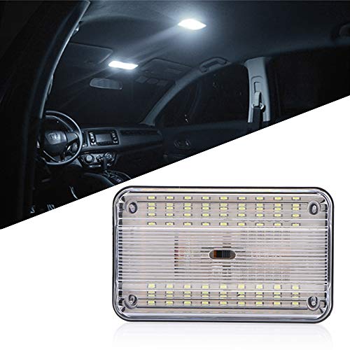 OurLeeme Iluminación interior del automóvil, luz LED superbrillante para automóvil Luz interior rectangular para techo de automóvil con botón de encendido/apagado para automóviles de 12V