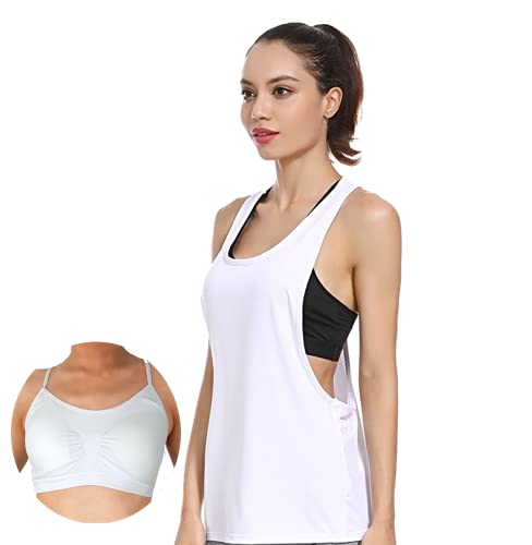 Pack Camiseta y Top Deportivo Mujer Fitness Ropa Deportiva sin Costuras para Mujer Camiseta Deportiva para Mujer Sin Mangas Tank Top (Blanco, M) Pack Camiseta y Top Deportivo Mujer Fitness Ropa Deportiva sin Costuras para Mujer Camiseta Deportiva para Mujer Sin Mangas Tank Top (Blanco, M)
