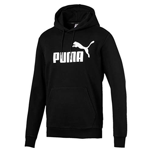 PUMA ESS Hoody FL Big Logo Sweatshirt, Hombre, Puma Black, XL