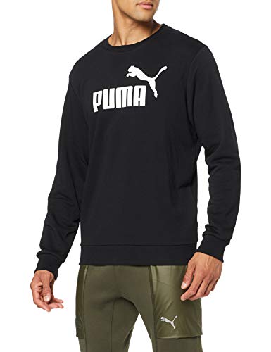 Puma Essential Crew SWS Big Logo M Sudadera, Hombre, Negro Black, S