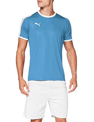 PUMA Liga Jersey T-Shirt, Hombre, Silver Lake Blue White, S