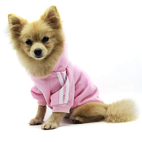 QiCheng&LYS Dog Hoodie Ropa, Mascota Cachorro Gato algodón Lindo cálido Sudadera con Capucha suéter (M, Rosa)