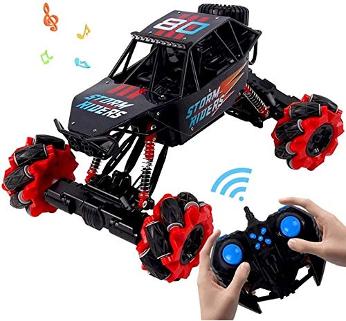 QTWW Coche inalámbrico de Control Remoto con tracción en Las Cuatro Ruedas, suspensión de Deriva de Alta Velocidad, amortiguadores, Coche de Escalada, Juguete para niños con Coche de Baile progra