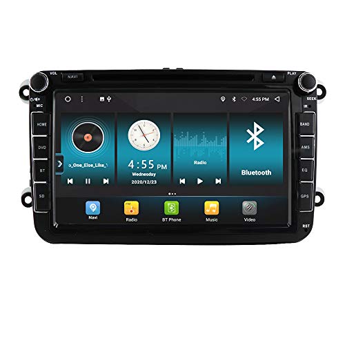 Radio de Coche Android 10 de 8 Pulgadas Compatible con Volkswagen, Golf, Passat, Polo / Skoda / Seat, estéreo WiFi Incorporado USB Bluetooth5.0 RDS DSP Carplay Sintonizador de Radio Dual DVD GPS