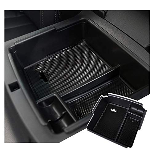 RUIYA Caja de almacenamiento para reposabrazos de Ssang Yong Rexton/Musso, para consola central del coche, accesorios Rexton Musso, color negro