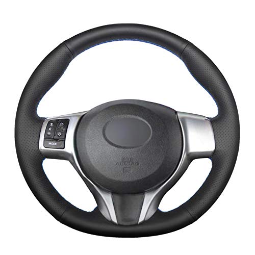 SADHAJSDC Cubierta de Volante de Cuero Artificial PU Negra Cosida a Mano para Toyota Yaris Verso S Vitz Ractis 2010-2016 Subaru Trezia