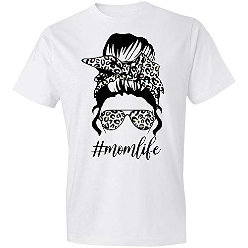Situen Mom Life with Seamless Leopard Pattern Shades Cool Messy Hair Bun 2 T-Shirt,Gift - Front Print T-Shirt, Ladies T-Shirt, Hoodie, Sweatshirt, Long Sleeve, Tank Top For Men and Women