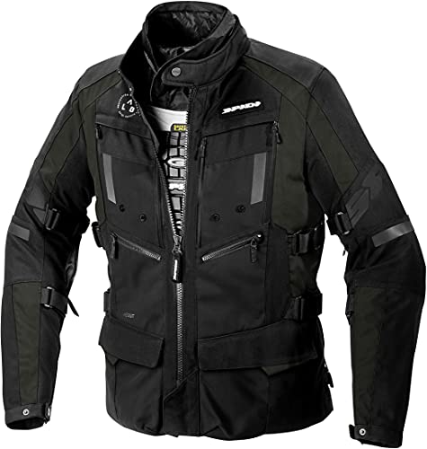 SPIDI - Chaqueta de moto con protecciones para moto 4 Season Evo H2Out, chaqueta textil negro XL, para hombre, gira, todo el año