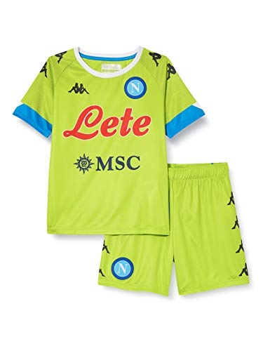 SSC NAPOLI Away 2020/21 - Kit de competición para Portero, niño Away 2020/21, Unisex, Unisex niños, 31129EWCNAA06, Verde Lime - Azzurro, 12 años