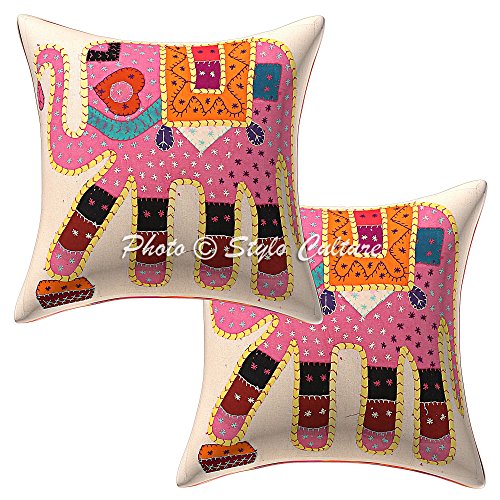 Stylo Culture Estuches étnicos Estuches Fundas Cojines Scatter Rosa Apliques Patchwork Fundas Cojín Scatter 16x16 Algodón Cuadrados Elefante Tradicional 40x40 cm Fundas Cojín (Juego de 2 Piezas) Stylo Culture Estuches étnicos Estuches Fundas Cojines Scatter Rosa Apliques Patchwork Fundas Cojín Scatter 16x16 Algodón Cuadrados Elefante Tradicional 40x40 cm Fundas Cojín (Juego de 2 Piezas)
