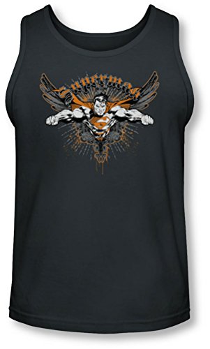 Superman - Para hombres Take Wing Tank-Top, X-Large, Charcoal