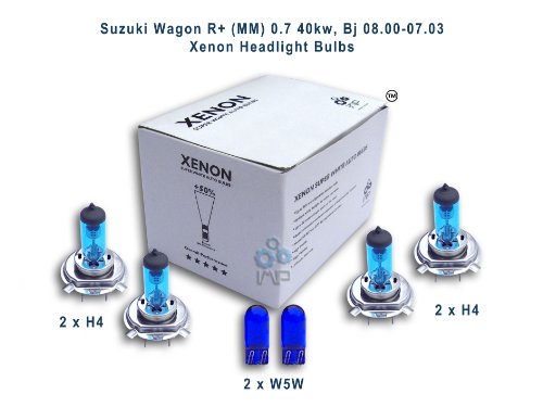 Suzuki Wagon R+ (MM) 0.7 40kw, Bj 08.00-07.03 Xenon Headlight Bulbs H4, H4, W5W