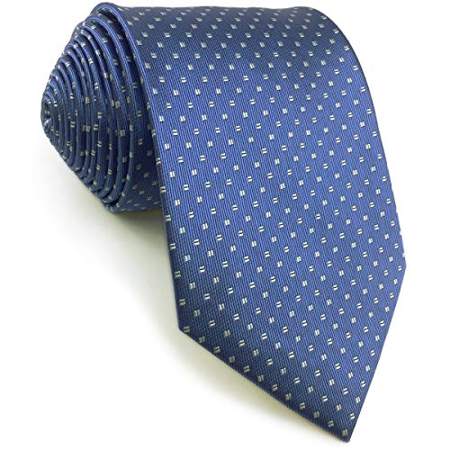S&W SHLAX&WING Seide Ties Herren Krawatte y Einstecktücher Conjunto de Slate Azul Puntos Extra Lang 160cm