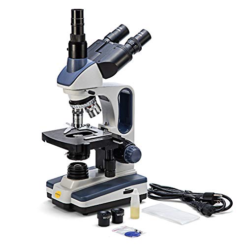 SWIFT Microscopio SW350T Ampliación 40X-2500X, Microscopio de Laboratorio para investigación con oculares de Gran Angular 10X / 25X, Condensador de abono mecánico, Compatible con cámaras