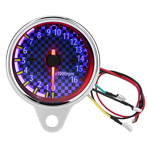 Tacómetro para motocicleta Luz de fondo LED 0-16000 rpm / min Tacómetro digital RPM Gauge Universal para motocicleta DC 12V