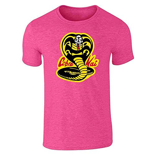 Tengyuntong Cobra Kai Karate Kid Dojo Retro Martial Arts Short Sleeve Camiseta Heather Pink L