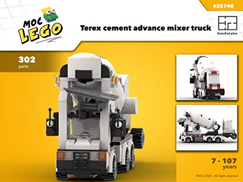 Terex cement advance mixer truck (Instruction Only): MOC LEGO (English Edition)