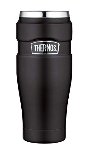 THERMOS Stainless King 4002.232.047 - Termo de acero inoxidable para llevar (470 ml, apto para lavavajillas), color negro