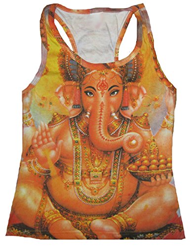 ticila Mujer Tank Top Camiseta Naranja Hindú Dios Lord Ganesh Ganesha naranja 38/40