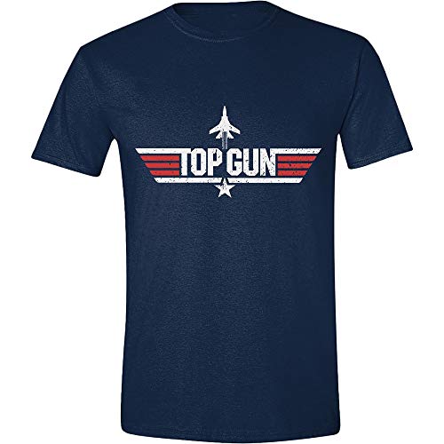 Top Gun Camiseta de Hombre Logo de algodón Azul - M