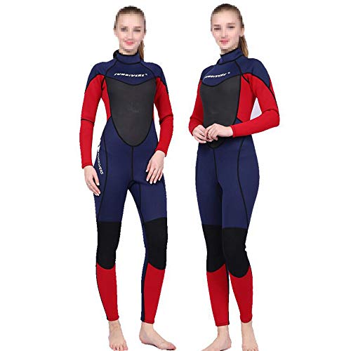 Traje de neopreno de 3 mm para mujer, traje de surf en frío para mujer, para nadar en aguas abiertas, triatlón, traje de buceo, traje de buceo, estiramiento, tabla de surf, lycra, kayak,Red,L