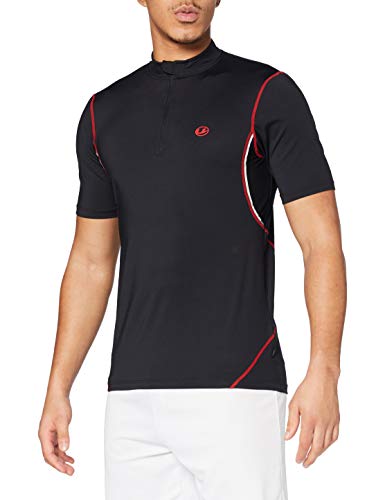 Ultrasport 10252 Camiseta, Hombre, Negro/Rojo, L