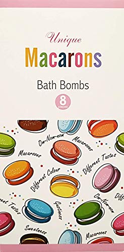 Unique Bombas de baño – [juego de 8] Macarons bombas de baño como regalo para mujeres – suplemento de baño en elegante caja de regalo – Bubble Bath con fórmula especial para más espuma – Set de regalo