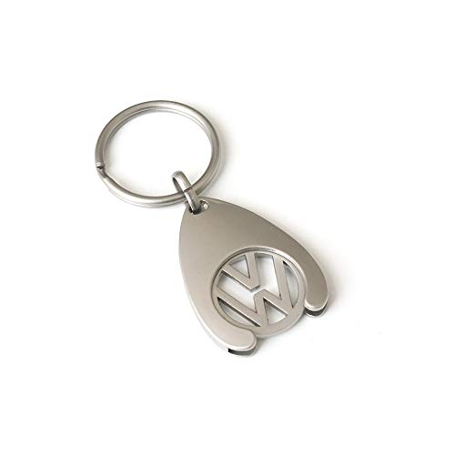 Volkswagen 000087055VAHW - Llavero con ficha para el carro de la compra, color plateado Volkswagen 000087055VAHW - Llavero con ficha para el carro de la compra, color plateado