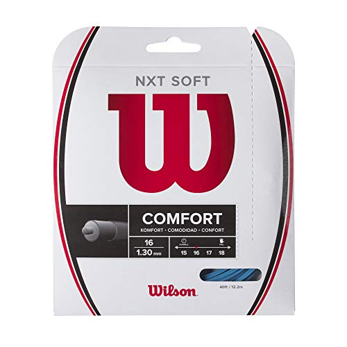 Wilson NXT Soft 16 Cordaje, Raquetas de Tenis, Diámetro 1.30 mm, Unisex-Adult, Azul Claro, Set