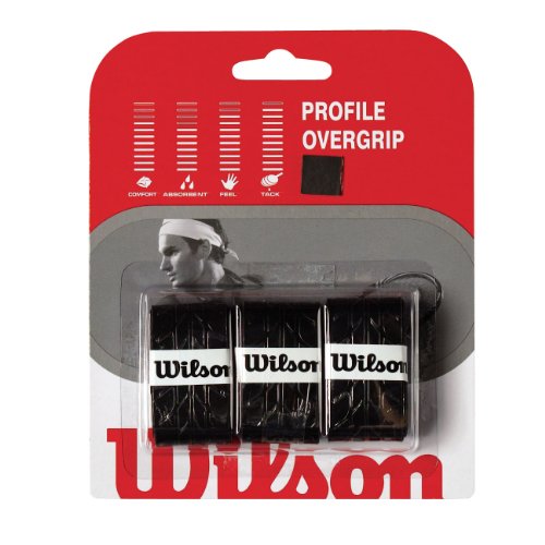 WILSON WRZ4025BK Profile Overgrip, Color Negro 3 Unidades, Adultos Unisex, Units, TU