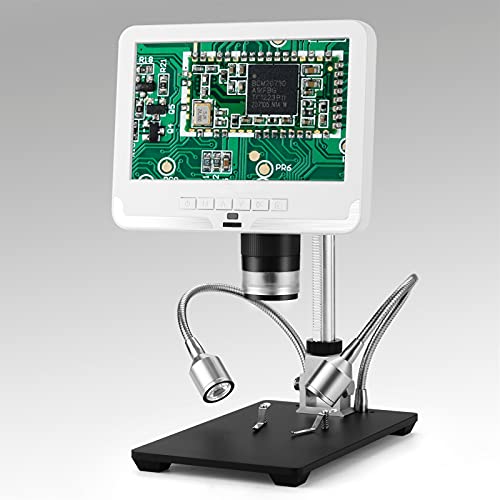 WJY Microscopio Digital USB, Pantalla LCD HD de 12 MP y 7", Lupa Digital LED Portátil 1-1200X, LCD Microscopio Digital para Cheques Industriales, Enseñanza Escolar, Detección de Tasación de Joyas WJY Microscopio Digital USB, Pantalla LCD HD de 12 MP y 7", Lupa Digital LED Portátil 1-1200X, LCD Microscopio Digital para Cheques Industriales, Enseñanza Escolar, Detección de Tasación de Joyas