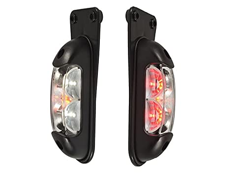 2 luces LED de gálibo para colgar, 12 – 24 V, 3 colores: blanco, rojo, naranja para camiones, remolques, tráilers, caravanas, etc.