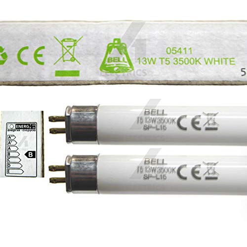 2 unidades de tubos fluorescentes de 13 W T5 525 mm de 21 pulgadas de color blanco 3500 K G5 tapa de 13 W 05411