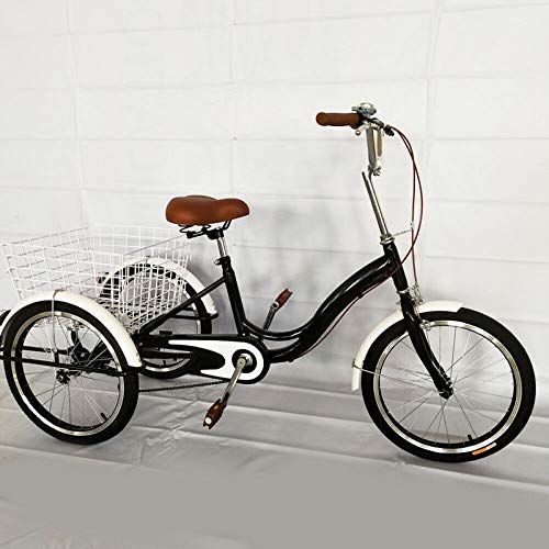 20" Bicicleta con 3 Ruedas,Triciclo de ruedas para adultos,Triciclo adulto de una sola velocidad,Con cesta de la compra de una sola velocidad,Bicicleta de Aluminio con Respaldo Cesta 20" Bicicleta con 3 Ruedas,Triciclo de ruedas para adultos,Triciclo adulto de una sola velocidad,Con cesta de la compra de una sola velocidad,Bicicleta de Aluminio con Respaldo Cesta