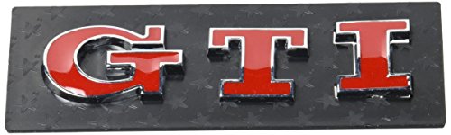 3D07229 - Rojo Emblema cromado 3D etiqueta insignia logotipo decorativo coche (3M autoadhesivo) GTI