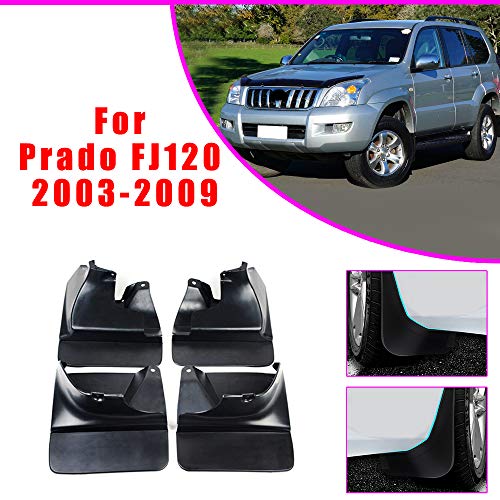 4 Piezas Negros Coche Faldón Guardabarros Delanteras y Traseras para T OYOTA Land Cruiser Prado FJ120 2003-2009 Embellecedores y Accesorios para Carrocería