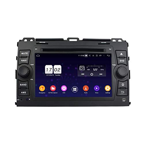 Android 9.0 Autoradio Coche para Toyota Land Cruiser Prado 120(2003-2009), 4 GB RAM 32 GB ROM, 7 Pulgadas Pantalla Táctil Reproductor de DVD Radio Bluetooth Navegación GPS