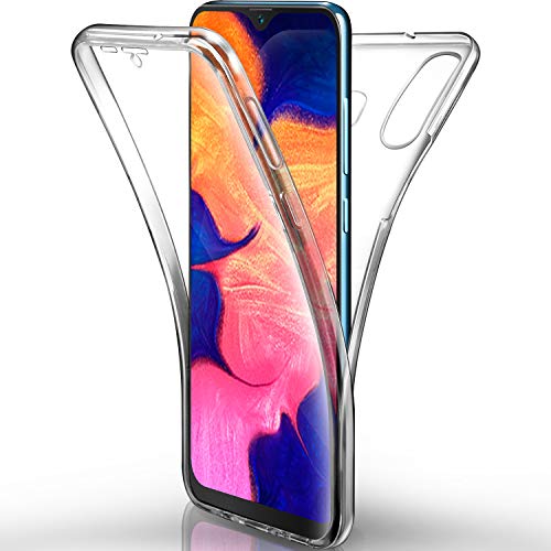 AROYI Funda Samsung Galaxy A10 Transparente，Silicona Doble Cara Carcasa 360°Full Body Protección，Anti-Arañazos Suave Case para Samsung A10