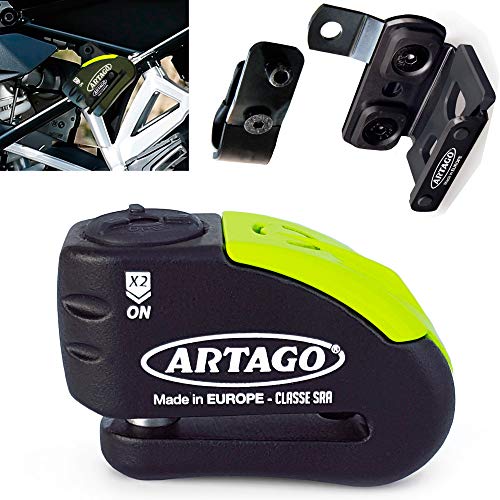 Artago 30X1 Candado Antirrobo Disco Con Alarma 120Db Alta Gama y Soporte para Las Bmw Gs R1250Gs, R1200Gs, F850G