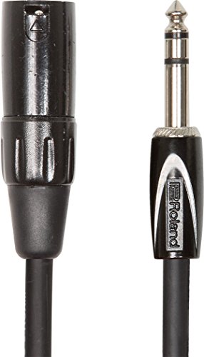 Cable de interconexión balanceado de la serie Black de Roland — De TRS macho de 1/4 de pulgada a XLR macho, 1,5 m de longitud - RCC-5-TRXM