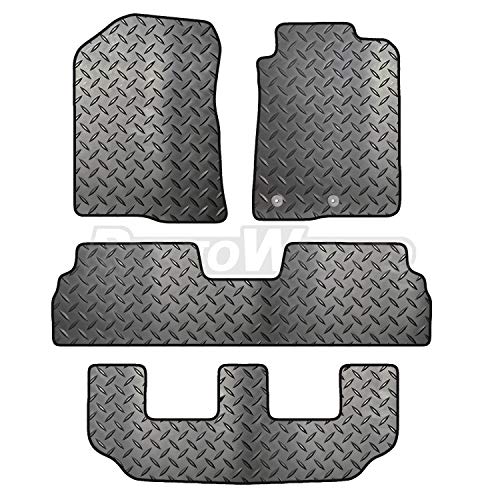 Carsio ZCUT-1291-(33x2) Juego de Alfombrillas de Goma a Medida para Toyota Corolla Verso 04-2009 2 Clips Redondos