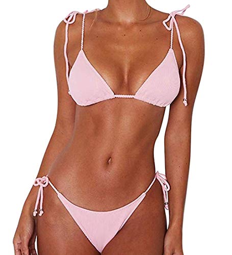 CheChury Mujer Bikini de Lazo Lateral Push Up Traje de Baño de Dos Piezas Triángulo de la Parte Inferior Descarada Sexy Bikinis Brasileño