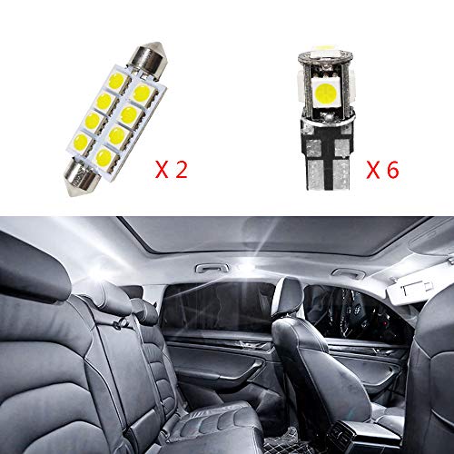 Cobear para XC60 2010-2015 Super Brillante Fuente de luz LED Interior Lámpara de Coche Bombillas de Repuesto Blanco Paquete de 8