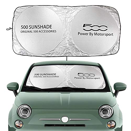 Coche Sun Shade Parasol Windshield Sun Shade cubierta compatible con Fiat 500 Abarth Trim 1.4L Turbo X Sport Auto Accesorios Auto Bloques UV Rays Sun Visor Protector mascotas pueden estar más relajado