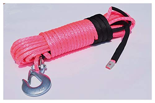 Cuerdas de remolque Rosa 10mm * 30m Reemplazo de la cuerda sintética para el cabrestante, el gancho del cable del cabrestante, la cuerda de la carretera de la carretera, 3/8 de la cuerda de nylon tren