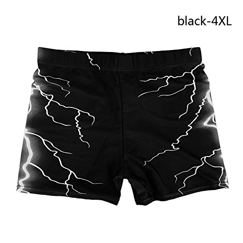 Dilwe Pantalones Cortos de Natación de Hombres Traje de Baño de Compresión de Secado Rápido de Hombres(4XL-Negro)