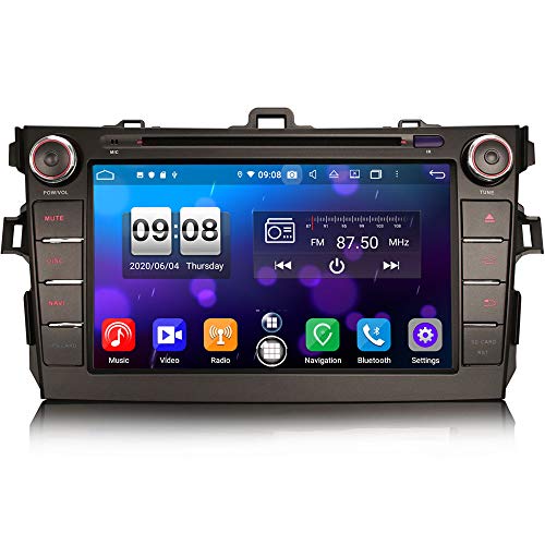 ERISIN 8 Pulgadas Android 10.0 Estéreo de Automóvil Reproductor Multimedia para Toyota Corolla ALTIS Soporte Carplay Android Auto GPS Sat Nav DSP Bluetooth WiFi Dab + TPMS 4GB RAM + 64GB ROM
