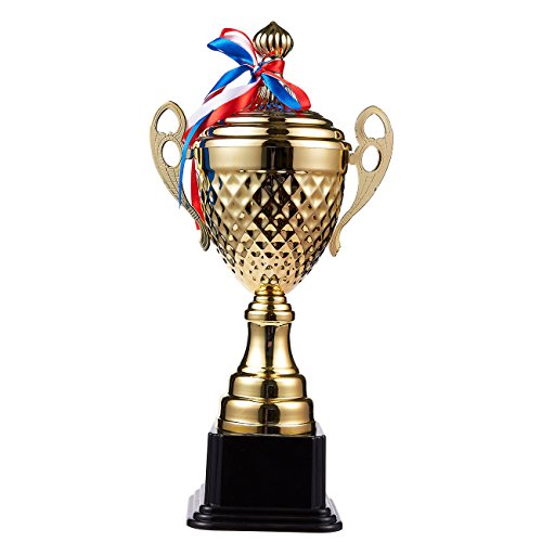 Gran Copa de Trofeo - Trofeo Dorado para torneos Deportivos, competiciones, Dorados, 39 cm x 19 cm x 9,5 cm
