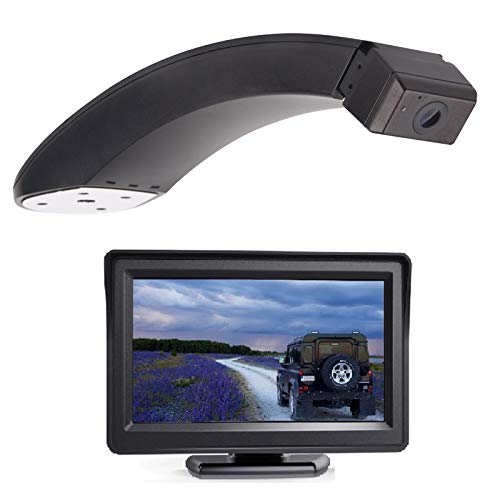 HD 720p Impermeable Reemplazo Coche Trasera Vista cámara de Marcha atrás Luz de Freno + Monitor TFT LCD 5.0" Pulgadas para Transporter FOR D Transit Connect Transporter 2014 – 2017 （Two Doors）